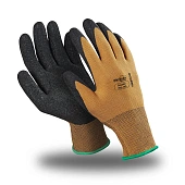 Перчатки ЛАСОФТ (MG-143), полиэфир, латекс частичный, оверлок, цвет коричневый (РФ)