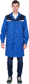 Халат КМ-10 ЛЮКС летний, василёк-т/синий