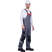 Полукомбинезон ТУРБО SAFETY летний, серый-чёрный-красный