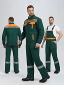 Костюм для ИТР СОП IMP (тк.Саржа,250) п/к, т.зеленый/оранжевый