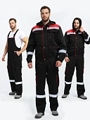 Костюм Нейч-2 СОП с капюшоном (тк.Смесовая,210) п/к, черный/красный