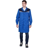 Халат КМ-10 ЛЮКС летний, василёк-т/синий