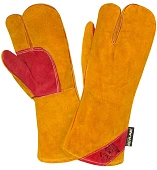 Краги спилковые трехпалые Siberia для сварки Т3-11-ru-12,5 с защитой от МП, Тп Краги спилковые трехпалые Siberia для сварки Т3-11-ru-12,5 с защитой от МП, Тп