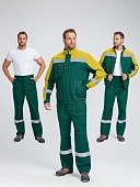 Костюм Бриготек-1 СОП (тк.Смесовая,260) брюки, зеленый/желтый