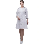 Халат МИРАЖ, белый-св/серый