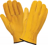 Перчатки ДРАЙВЕР К, (0140), кожа класс А+, без подкладки, резинка для удерживания
