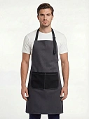 Фартук с грудкой Модеринт (тк.Смесовая,210), серый/черный