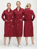 Халат женский Диана (тк.ТиСи), бордовый/белый