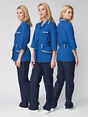 Костюм женский Лира (тк.ТиСи), васильковый/т.синий