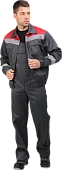 Костюм МАСТЕР ЛЮКС летний, серый-красный (Куртка+полукомбинезон)