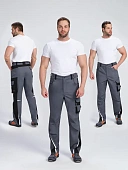 Брюки ProfLineLeader (тк.Хлопок/Спандекс,260), серый/черный