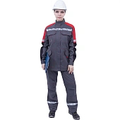 Куртка ХАЙ-ТЕК SAFETY летняя, серый-красный-черный, женская