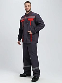 Костюм Итрорис-1 СОП (тк.Саржа,250) брюки, т.серый/красный