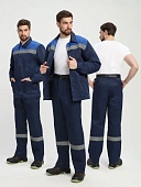 Костюм Стандарт СОП усиленный (тк.Смесовая,210) брюки, т.синий/васильковый