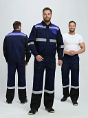 Костюм Виват-1 Премиум CH МВО (тк.Смесовая,240) брюки, т.синий/черный/васильковый