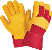 Перчатки СИБИРЬ К, (0120), кожа, х/б, жесткий манжет, подкладка