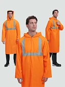 Плащ влагозащитный сигнальный ProfLineBase СОП (ПВХ,180), оранжевый