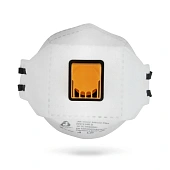 Полумаска противоаэрозольная с клапаном, трехпанельная