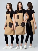 Фартук с грудкой универсальный Крафт (тк.Форвард,210), бежевый/коричневый (024)