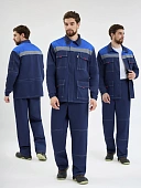 Костюм Техник СОП (тк.Саржа,250) брюки, т.синий/васильковый