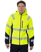 Сигнальная куртка софтшелл Brodeks KS227, желтый/черный 