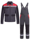 Костюм ProfLineBase-2 (тк.Твил,210) п/к, т.серый/черный/красный