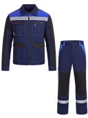 Костюм ProfLineBase-1 (тк.Твил,210) брюки, т.синий/черный/васильковый
