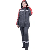 Костюм РОУД зимний, т/серый-красный, женский