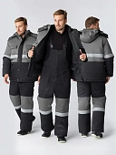 Костюм зимний Нордхард-2 СОП (тк.Смесовая,250) п/к, черный/серый