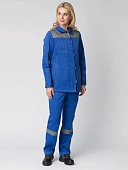 Костюм женский Веснис-1 СОП (тк.Смесовая,210) брюки, васильковый/серый