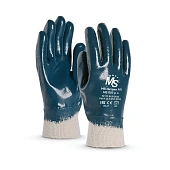 Перчатки MS Нитрил РП (MS-122), джерси, нитрил полный, резинка, цвет синий