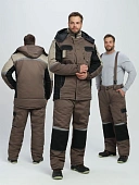 Костюм зимний Мега IMP (тк.Смесовая,240) брюки, коричневый/черный/бежевый