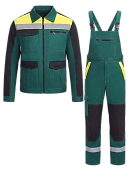 Костюм ProfLineBase-2 (тк.Твил,210) п/к, зеленый/черный/желтый