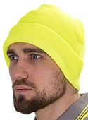 Шапка трикотажная двойная, лимонный