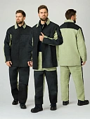 Костюм сварщика комбинированный 2 кл.защиты (тк.Брезент,550/Спилок S=2,3), черный/бежевый Костюм сварщика комбинированный 2 кл.защиты (тк.Брезент,550/Спилок S=2,3), черный/бежевый