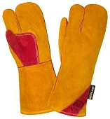 Краги спилковые трехпалые зимние Siberia для сварки T19-11-ru с защитой от МП, Тп Краги спилковые трехпалые зимние Siberia для сварки T19-11-ru с защитой от МП, Тп