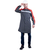 Халат РОУД летний, серый-красный