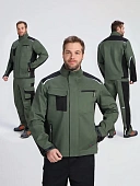 Куртка ProfLineLeader (тк.Хлопок/Спандекс,260), хаки/черный