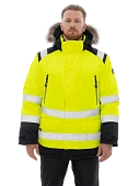 Зимняя сигнальная куртка-парка Brodeks KW217 , желтый/черный  Зимняя сигнальная куртка-парка Brodeks KW217 , желтый/черный