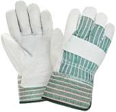 Перчатки спилковые комбинированные, х/б, жесткий  манжет, подкладка