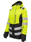 Зимняя женская сигнальная куртка Brodeks KW230, желтый/черный 