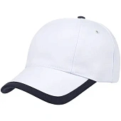 Бейсболка Honor, белая с темно-синим кантом