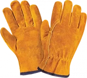 Перчатки ДРАЙВЕР, (0220), спилок, без подкладки, резинка для удерживания, кант