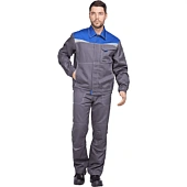 Костюм КАСКАД летний, серый-василек (Куртка+брюки)