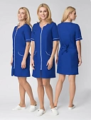 Халат женский Стелла (тк.ТиСи), васильковый/белый