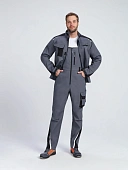 Полукомбинезон ProfLineLeader (тк.Хлопок/Спандекс,260), серый/черный