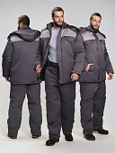 Костюм зимний Флофт-1 (тк.Смесовая,210) брюки, т.серый/св.серый