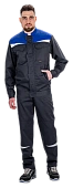Костюм КМ-10 ЛЮКС АНТИСТАТ летний, т.синий-василек (куртка+полукомбинезон)